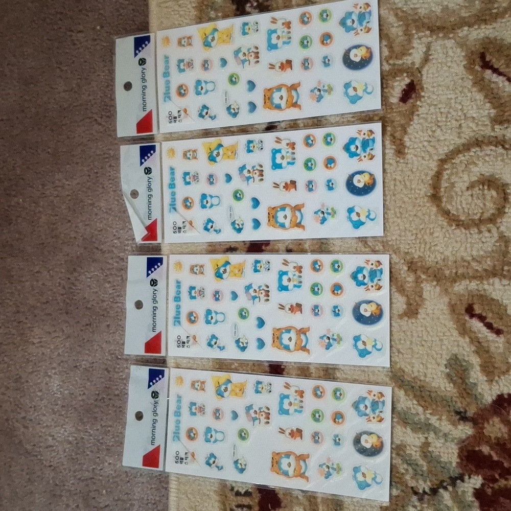 Morning Glory Blue Bear stickers